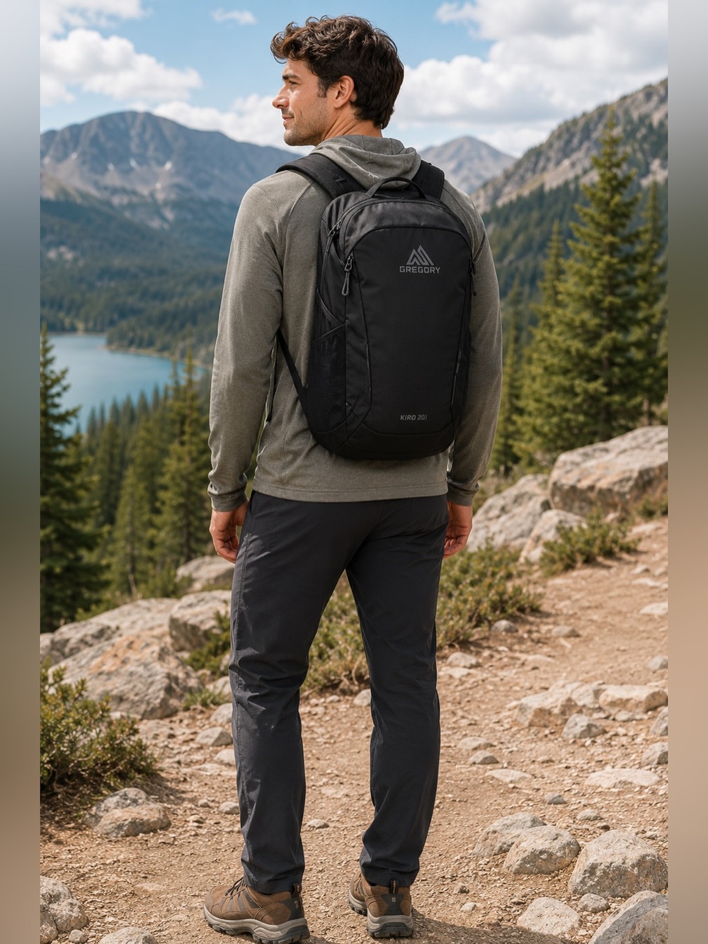 Gregory Kiro 20L Backpack NWT Black Daypack Hiking Travel Laptop Pack